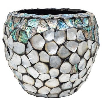 MOTHER OF PEARL ABALONE design bloempot 42cm breed
