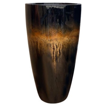 VIRTU zwarte design vaas 75cm voor binnen