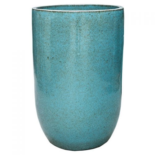 BASCHA hoge turquoise bloempot 80cm voor buiten