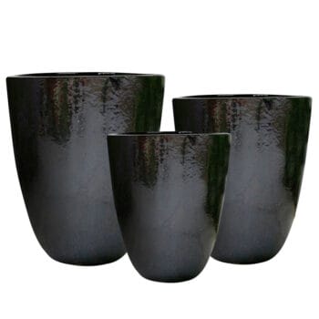 LIVEO zwarte bloempotten keramiek 58cm