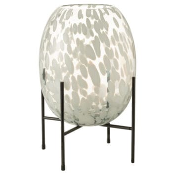 ISAU bloempot op zwarte poten - glazen bloemenvaas 37cm