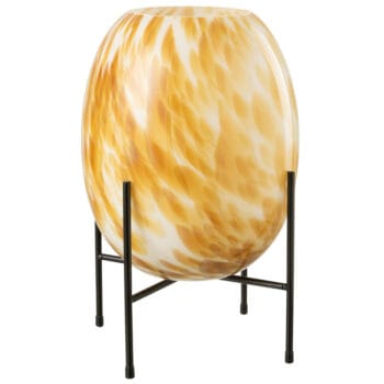 ISAU gele bloempot op poten - glazen bloemenvaas 37cm