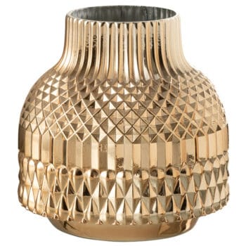 GUILA goudkleurige glazen design vaas 18cm