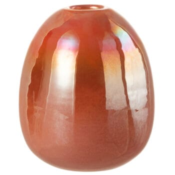 JULA grote rode vaas met parelmoer glazuur 18cm