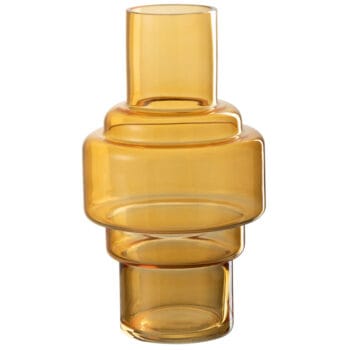 FLAVU glazen bloemenvaas okergeel 26cm