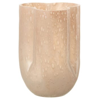 VIVI bloemenvaas beige melkglas 23cm