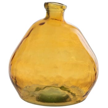 FLAVU grote okergele vaas van glas 48cm breed