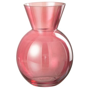 LIVIA grote rode vaas van glas 23cm