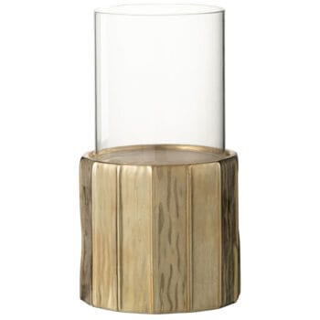 GLORI kaarsenhouder goud - windlicht met glas 33cm