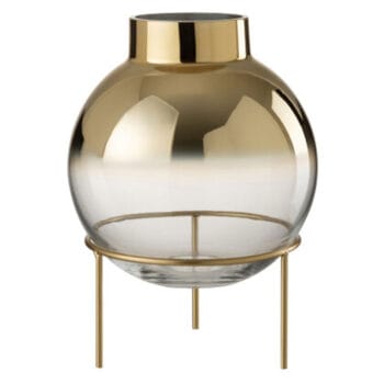 ELLA gouden glazen vaas op metalen pootjes 30cm