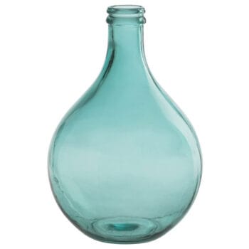 AZURI glazen vaas turquoise blauw groot design 43cm