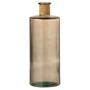 FIRU hoge fles vaas brons van glas 40cm