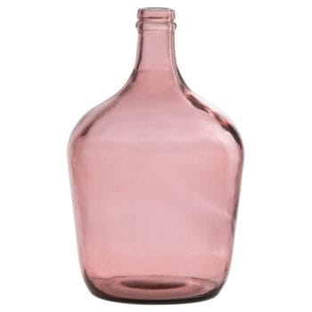 LUCI grote roze fles vaas van glas 30cm
