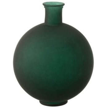 VICEN grote donkergroene vaas mat glas 44cm