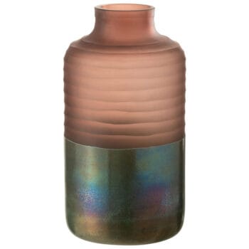 AURORA koper oudroze design vaas hoog glas 32cm