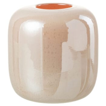 JULII zalm roze met melk witte glazen vaas 18cm