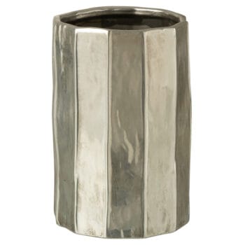 GLORI grote design vaas zilver metallic 26cm