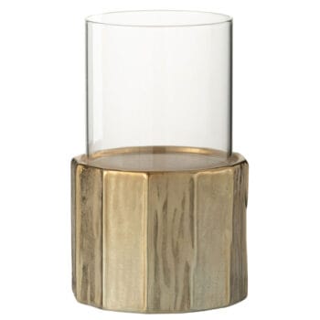 GLORI kaarsenhouder goud - windlicht met glas 23cm