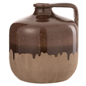 ODIN vaas kruik keramiek met bruin glazuur 20cm