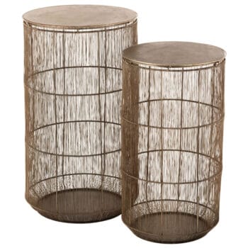 LINOU planten tafels brons metaal 62cm + 72cm