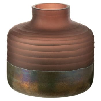 AURORA koper oudroze glazen design vaas 21cm