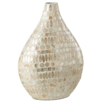 MOTHER OF PEARL witte schelpenvaas 29cm