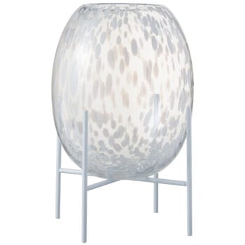 ISAU witte bloempot op poten - glazen bloemenvaas 37cm