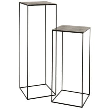 FINOO zuil zwart metaal set van 90cm + 120cm hoog