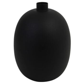 LICIA grote zwarte vaas rond mat zwart 30cm