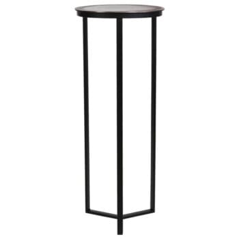 RETIRO zuil plantentafel rond zwart met koper 82cm