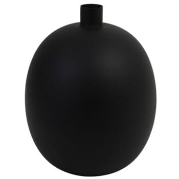 LICIA grote ronde mat zwarte vaas 34cm