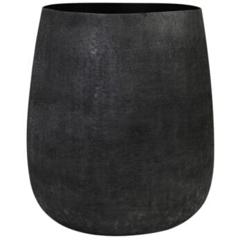 GENOLI bloempot mat zwart metaal 42cm