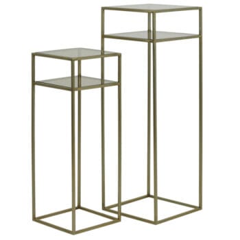 ARLY zuil plantenzuil goud met glas 80 + 100cm