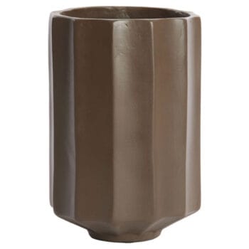 VEDELLA hoge mat chocolade bruine vaas 32cm