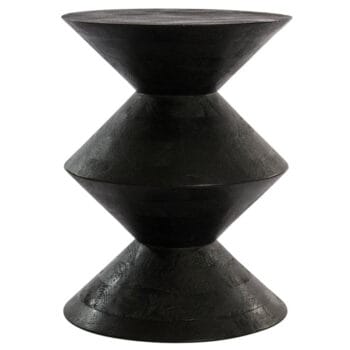 LARU plantentafel zwart mango hout 60cm