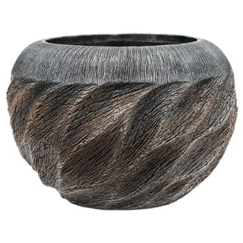 UNDA zwart bronzen ronde bloempot 40cm breed