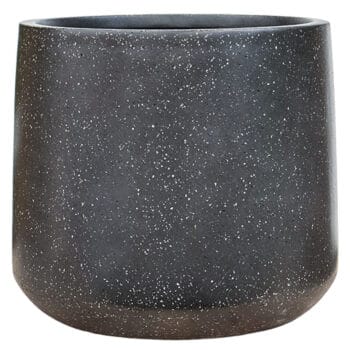 TERRAZZO grote bloempot mat zwart 46cm breed