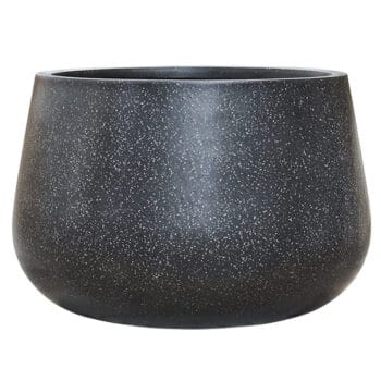TERRAZZO grote bloembak mat zwart 70cm breed