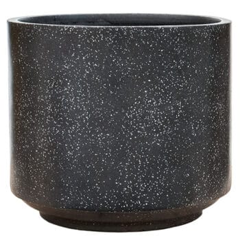 TERRAZZO ronde bloempot mat zwart 43cm breed