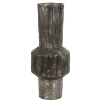 DIDO hoge zwarte parelmoer vaas van metaal 46cm