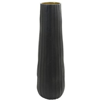 JOVI XL hoge zwarte vaas zwart met gouden binnenzijde 60cm