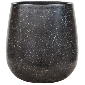TERRAZZO hoge bloempot mat zwart 40cm hoog