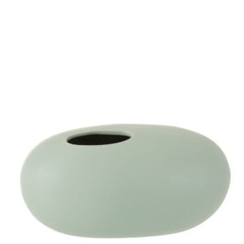 Vase Oval Ceramic Pastel Green Large