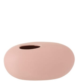 Vase Oval Ceramic Pastel Pink Large
