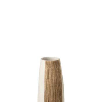 Vase Ibiza Round Ceramic White/Brown Small