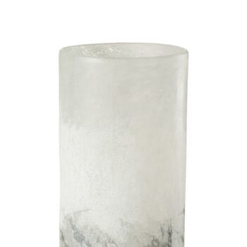 Vase Scavo Cylinder Glass Grey Medium