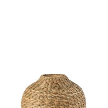 Vase Short Decorative Seagrass/Bamboo Natural