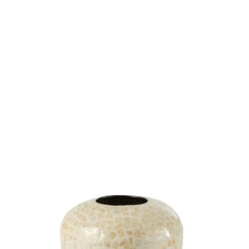 Vase Nuye Ball Shells/Bamboo Ivory
