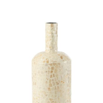 Vase Nuye Bottle Shells/Paper Ivory