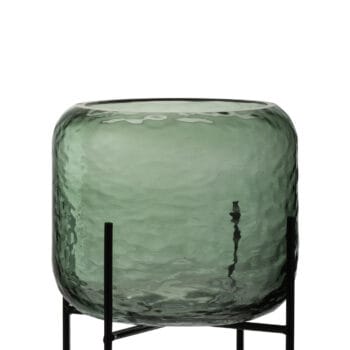 Vase Round Irregular Glass Green Small